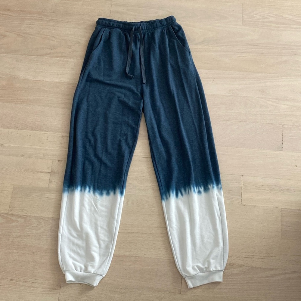 Garage NUE Small - Blue & White Tie-Dye Thin Sweatpant Joggers